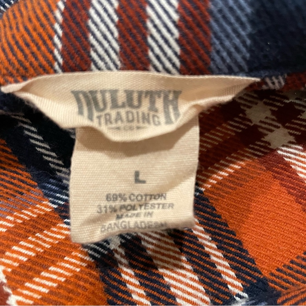 Duluth Trading Co Button-Down Shirt in Navy, Rust and White - Picture 6 of 12
